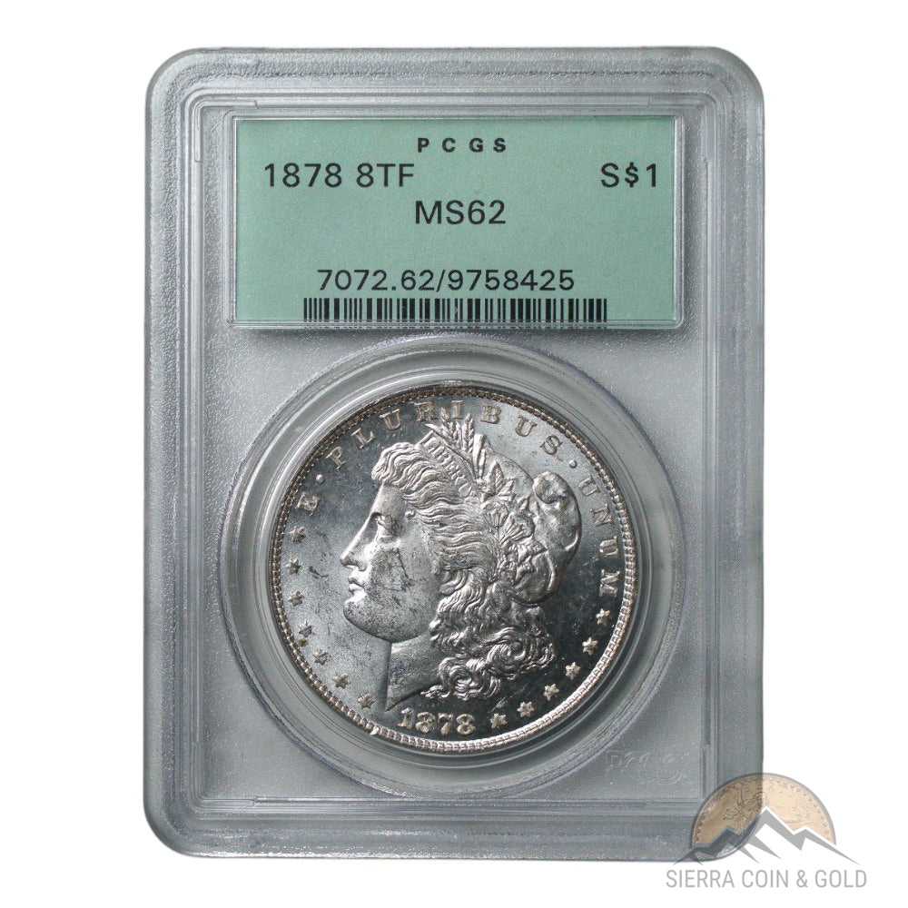 1878 8TF MORGAN DOLLAR PCGS MS62