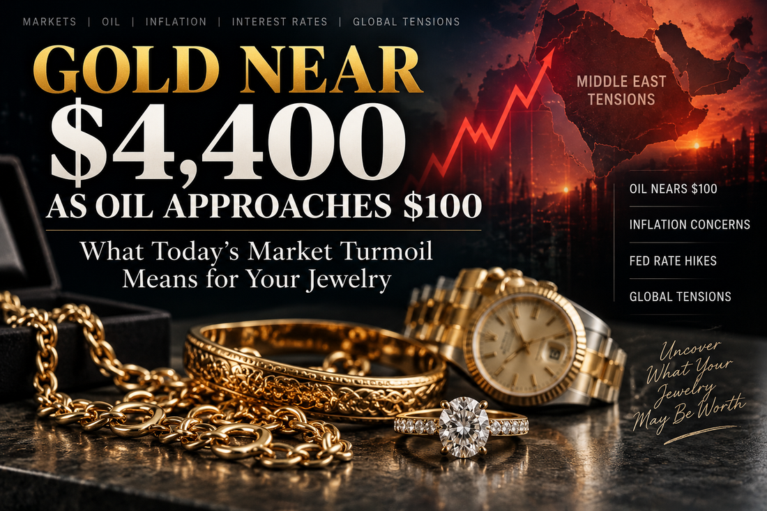 Gold Near $4,400 as Oil Approaches $100: What Today’s Market Turmoil Means for Your Jewelry