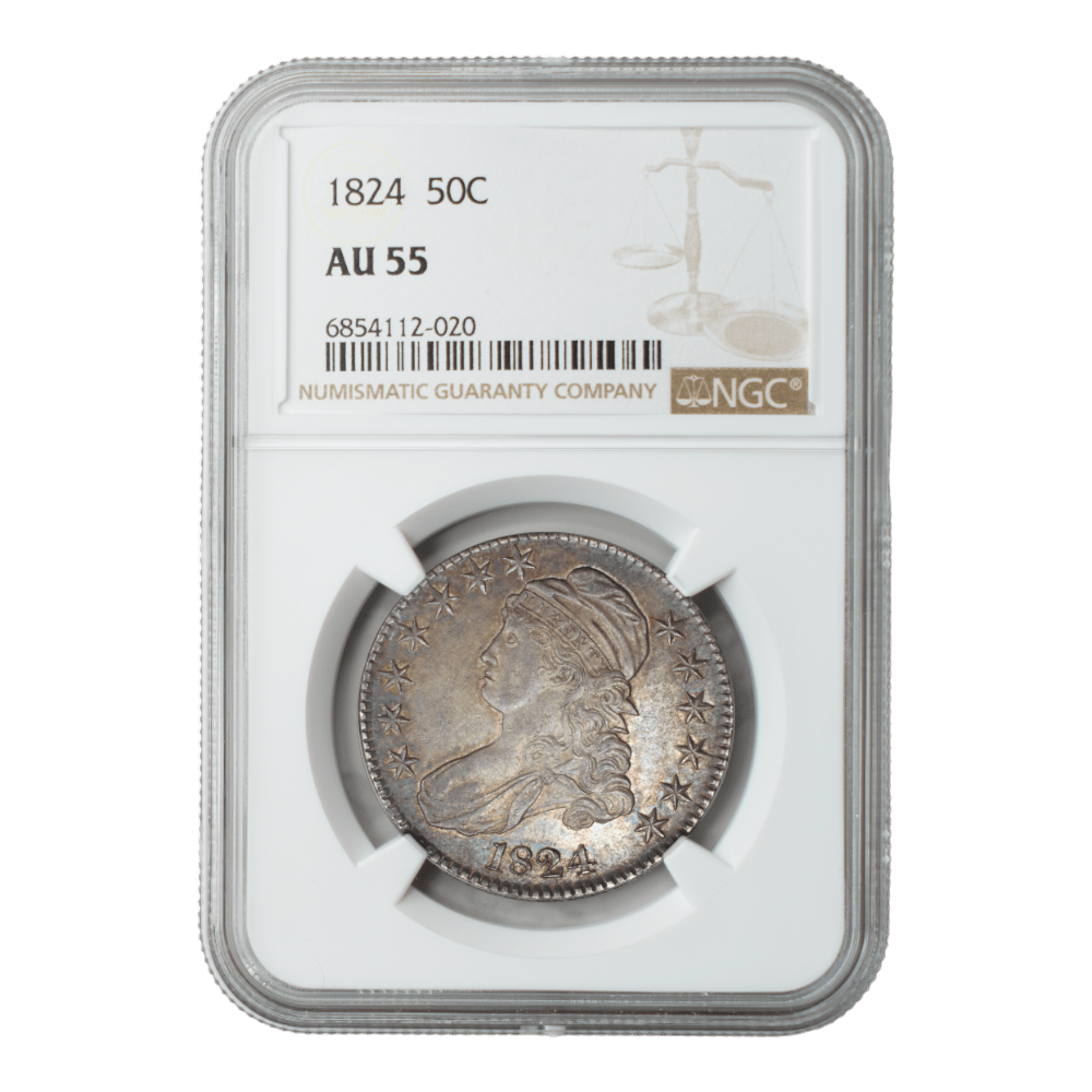 1824 Capped Bust Half Dollar NGC AU55 - SCG