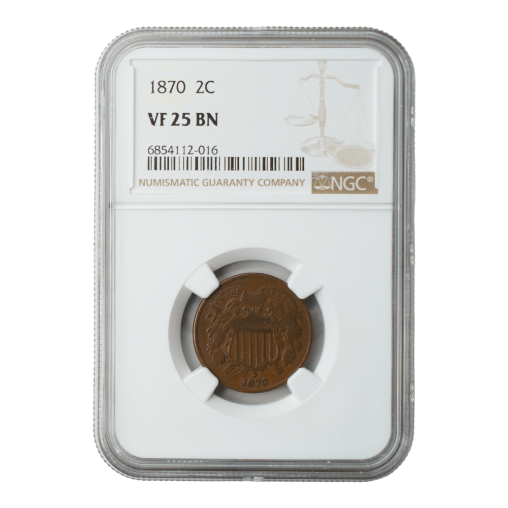 1870 Two Cent NGC VF25 BN - SCG