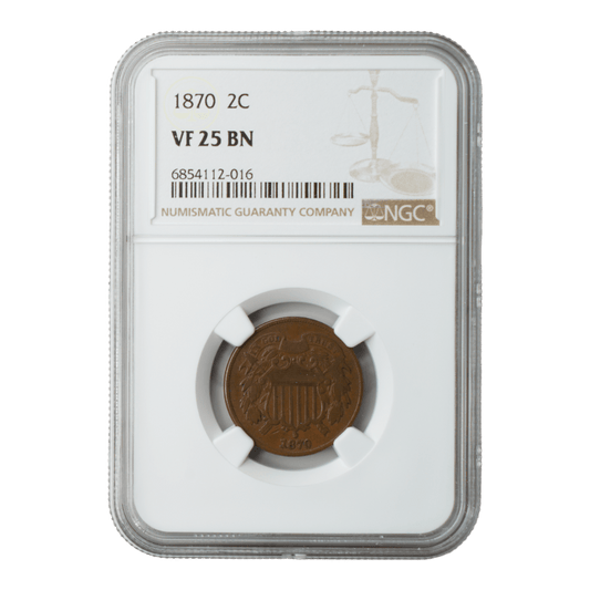 1870 Two Cent NGC VF25 BN - SCG