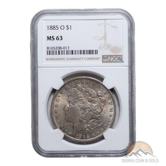 1885 - O Morgan Silver Dollar - NGC MS63 - Sierra Coin & Gold