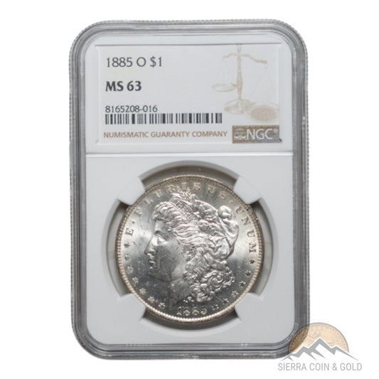 1885 - O Morgan Silver Dollar - NGC MS63 - Sierra Coin & Gold