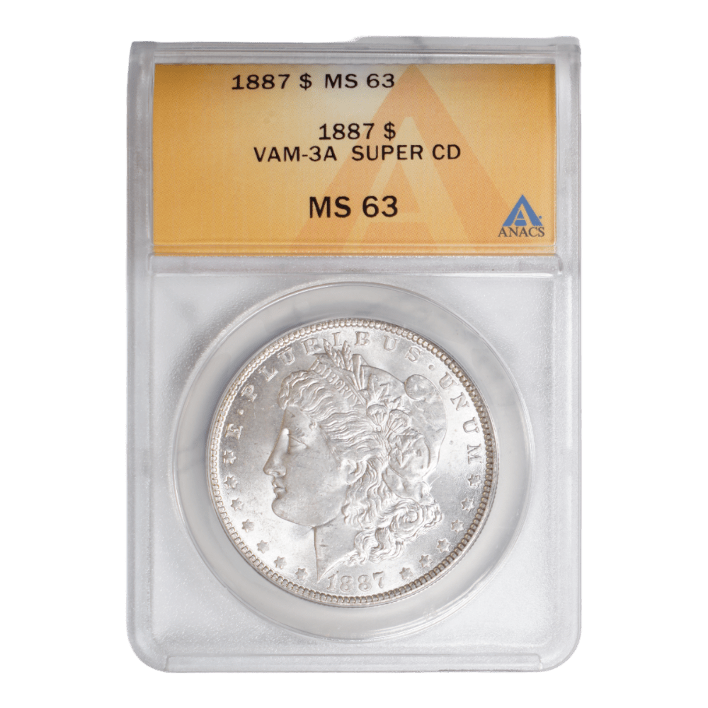 1887 VAM-3A Morgan Dollar ANACS MS63 - SCG