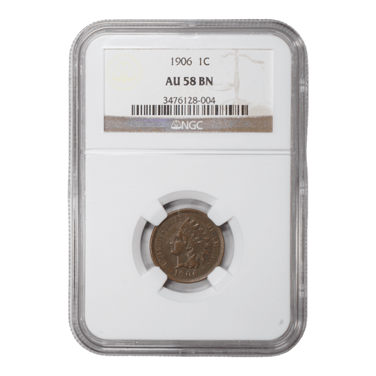 1906 Indian Head Cent NGC AU58 BN - SCG