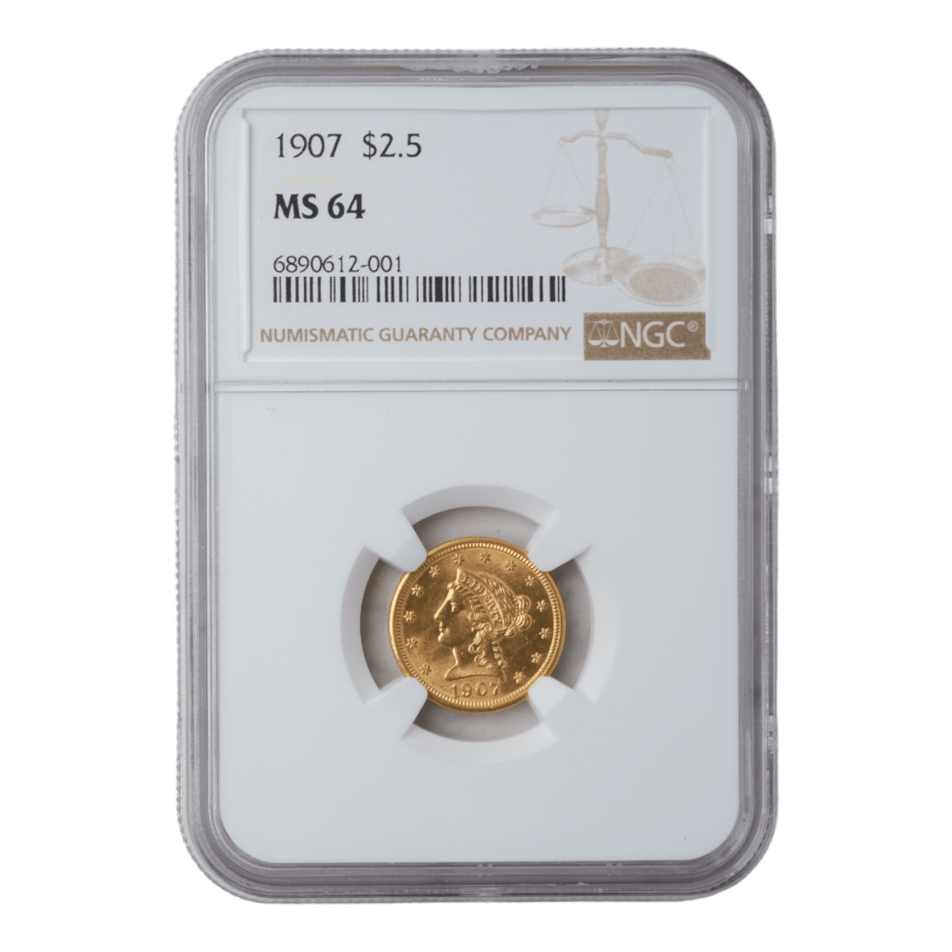 1907 Liberty Head Gold $2.5 - SCG