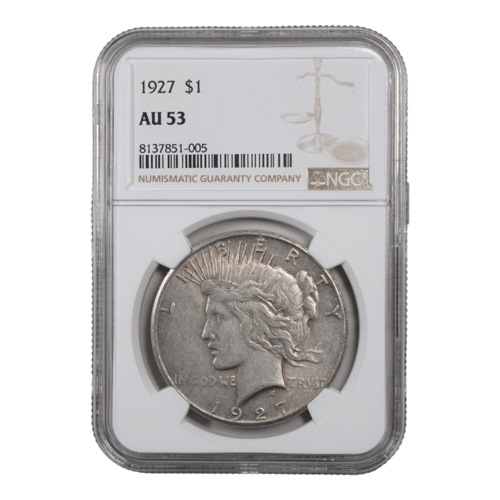 1927 Peace Dollar NGC AU53 - SCG