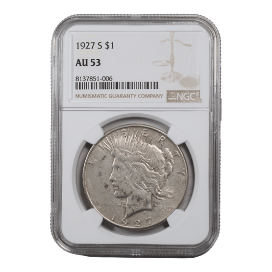 1927-S Peace Dollar NGC AU53 - SCG