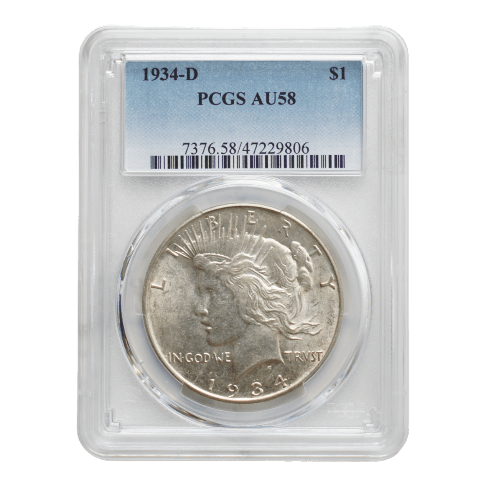 1934-D Peace Dollar PCGS AU58 - SCG