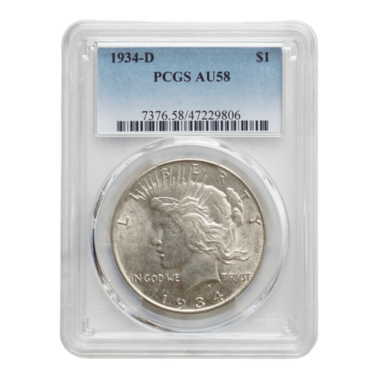 1934-D Peace Dollar PCGS AU58 - SCG