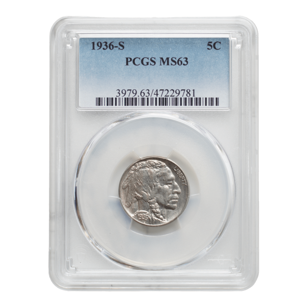 1936-S Buffalo Nickel PCGS MS63 - SCG