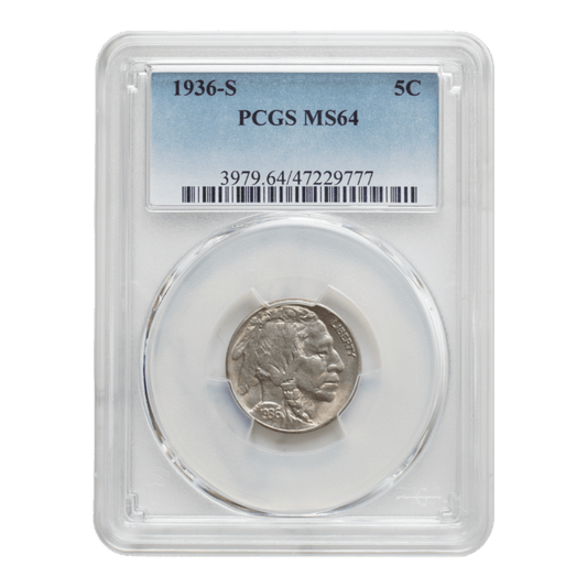 1936-S Buffalo Nickel PCGS MS64 - SCG