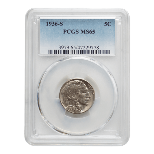 1936-S Buffalo Nickel PCGS MS65 - SCG