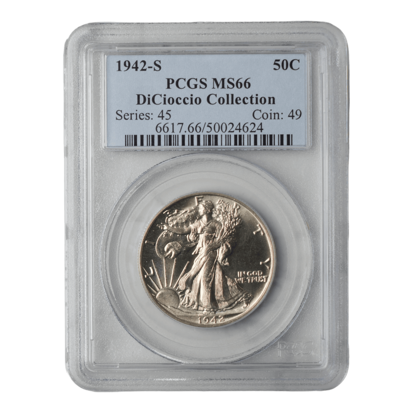 1942-S Walking Liberty Half Dollar PCGS MS66 - SCG