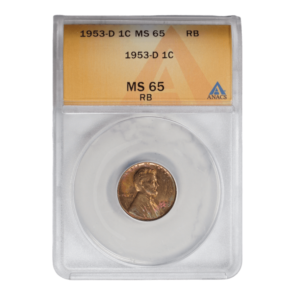 1953-D Lincoln Wheat Cent ANACS MS65 RB - SCG