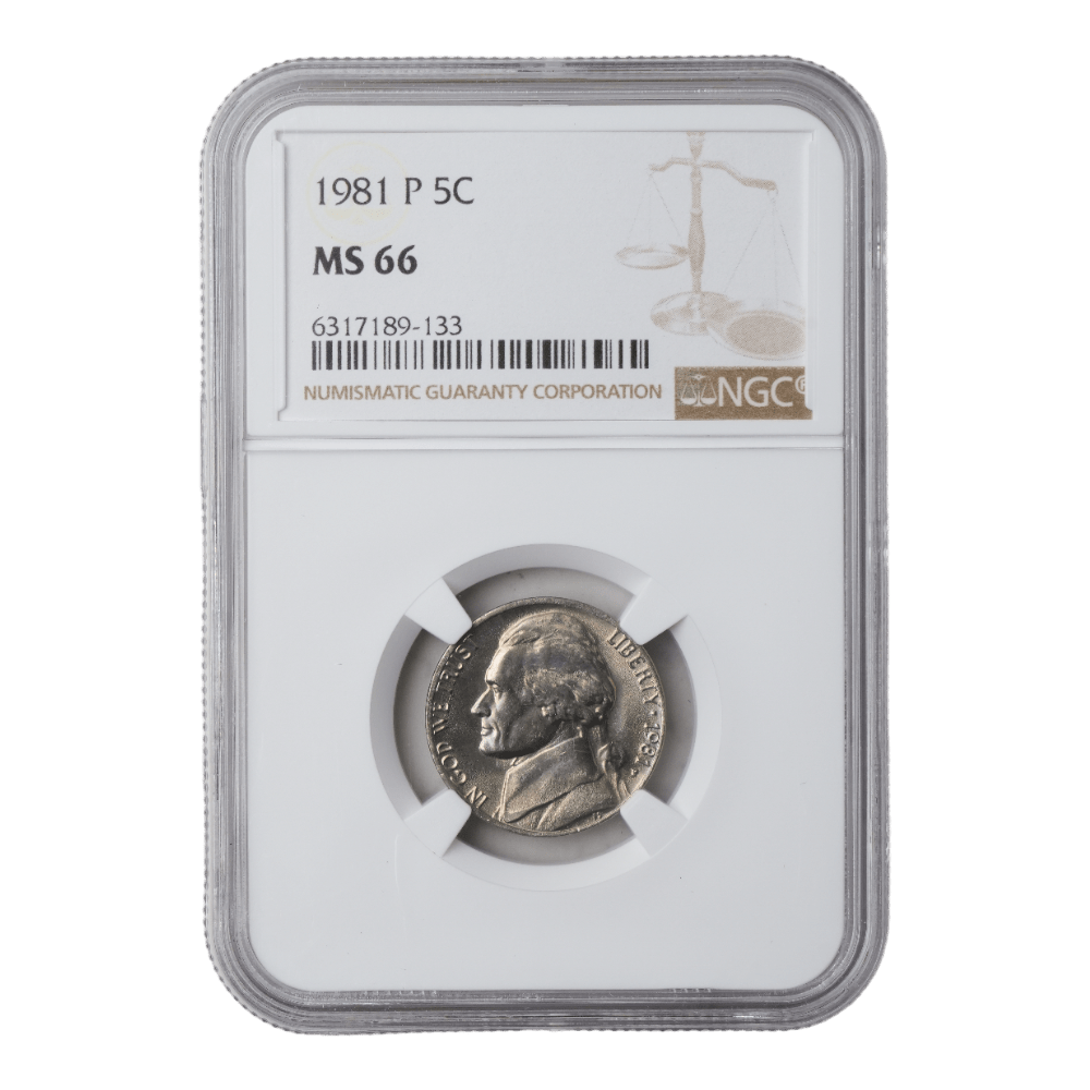 1981 Jefferson Nickel NGC MS66 - SCG