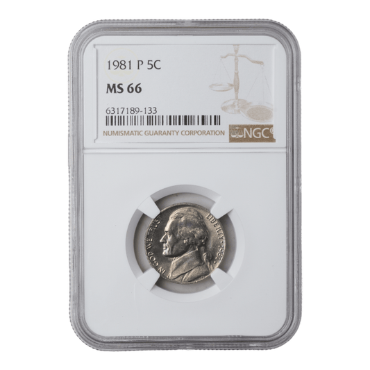 1981 Jefferson Nickel NGC MS66 - SCG