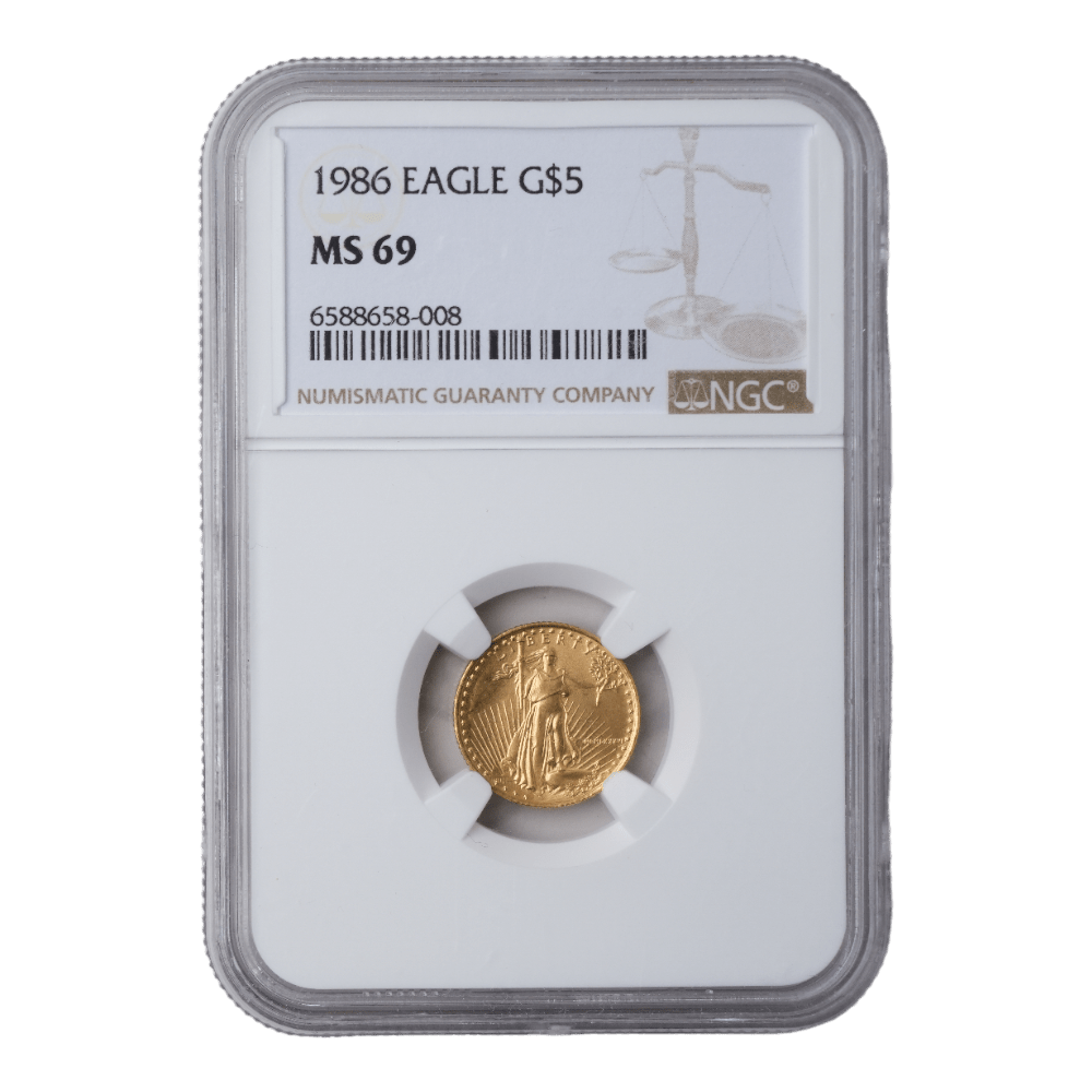 1986 1/10 oz American Gold Eagle NGC MS69 - SCG