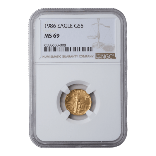 1986 1/10 oz American Gold Eagle NGC MS69 - SCG