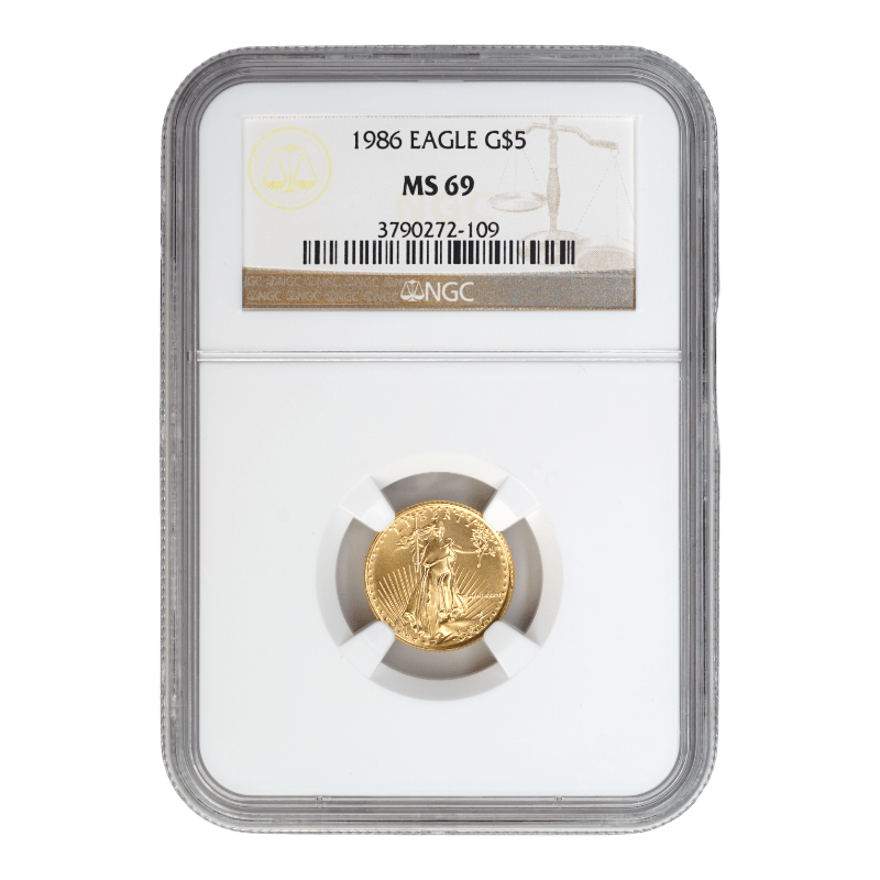 1986 1/10 oz Gold Eagle NGC MS69 - SCG