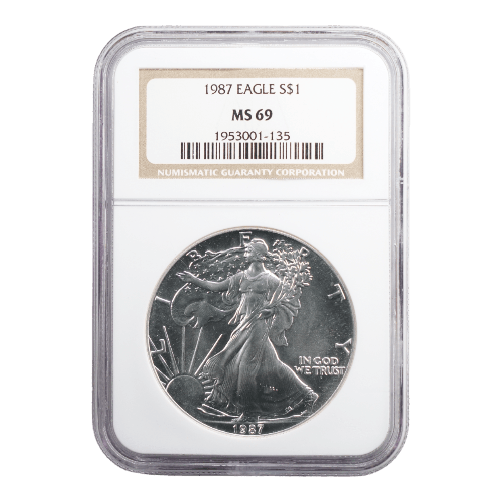 1987 1 oz Silver Eagle NGC MS69 - SCG