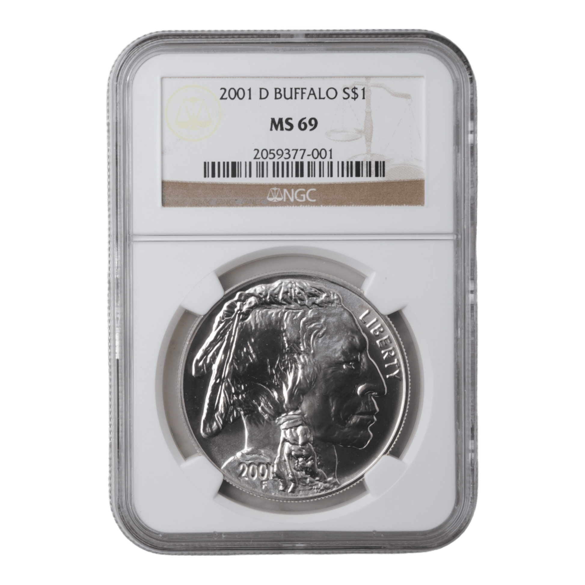 2001 - D Buffalo Commemorative Dollar NGC MS69 - SCG