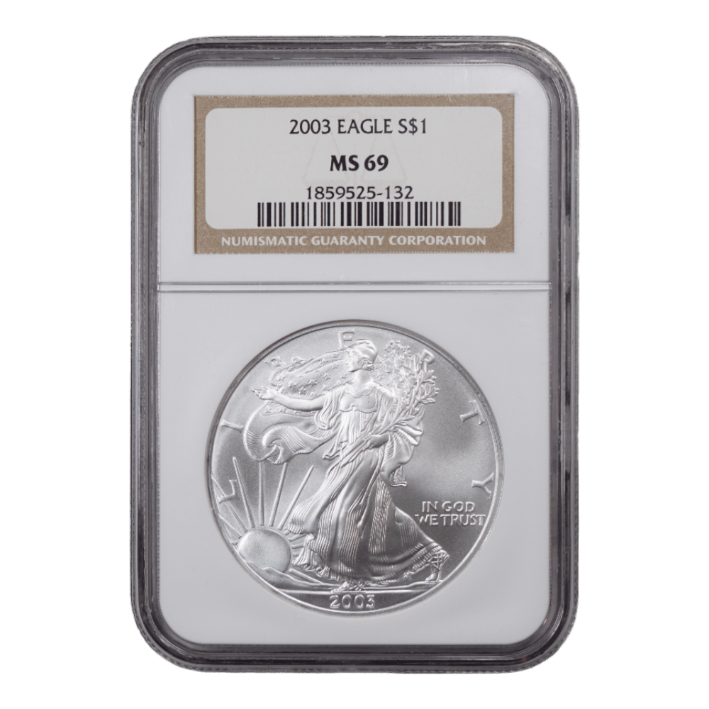 2003 American Silver Eagle 1 oz NGC MS69 - SCG