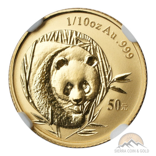 2003 China 50Y Gold Panda NGC MS70
