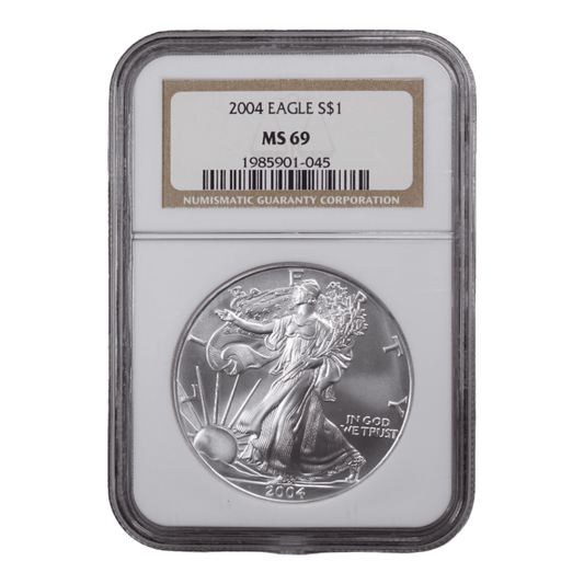 2004 American Silver Eagle 1 oz NGC MS69 - SCG