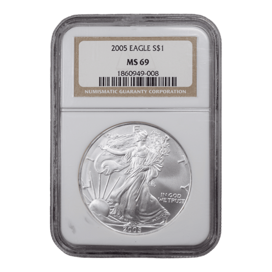 2005 American Silver Eagle 1 oz NGC MS69 - SCG