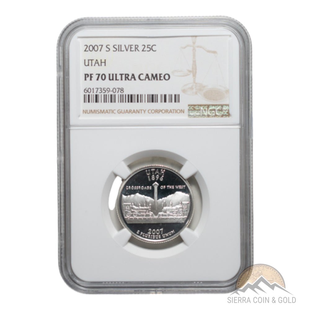 2007 Silver Utah State Quarter - NGC PF70 UCAM - Sierra Coin & Gold