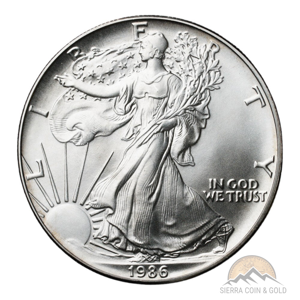 1986 1 oz American Silver Eagle BU Obverse