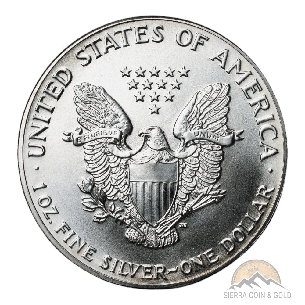 1986 1 oz American Silver Eagle BU Reverse