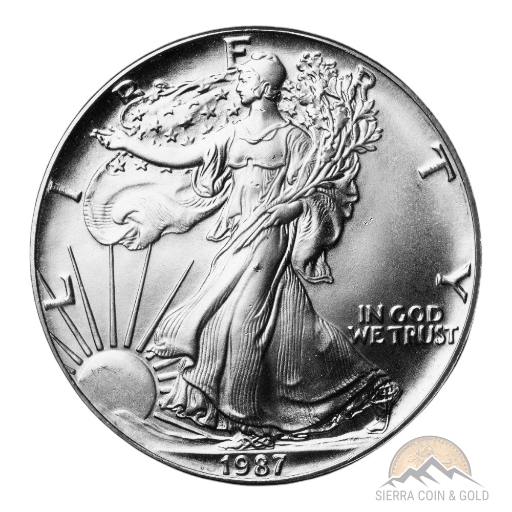 1987 1 oz American Silver Eagle BU Obverse