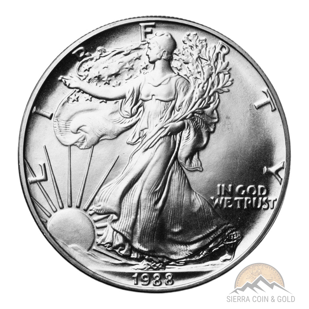 1988 1 oz American Silver Eagle BU Obverse