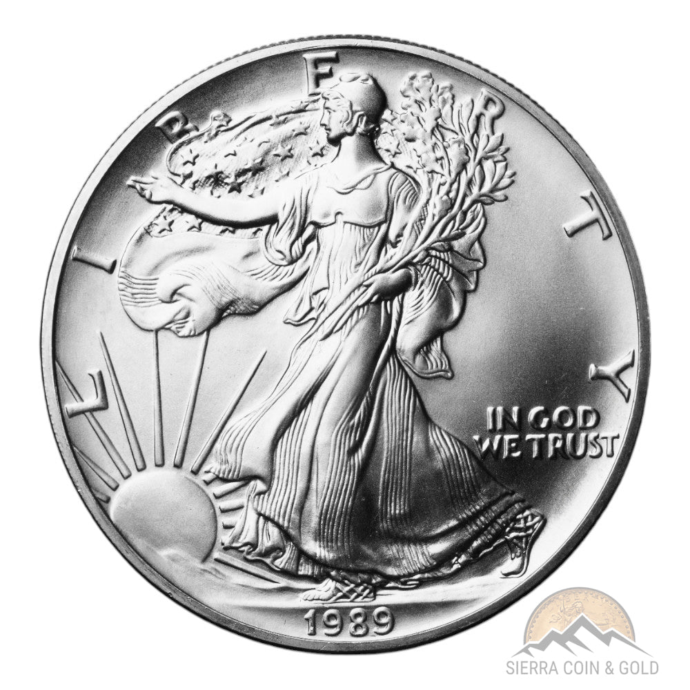 1989 1 oz American Silver Eagle BU Obverse