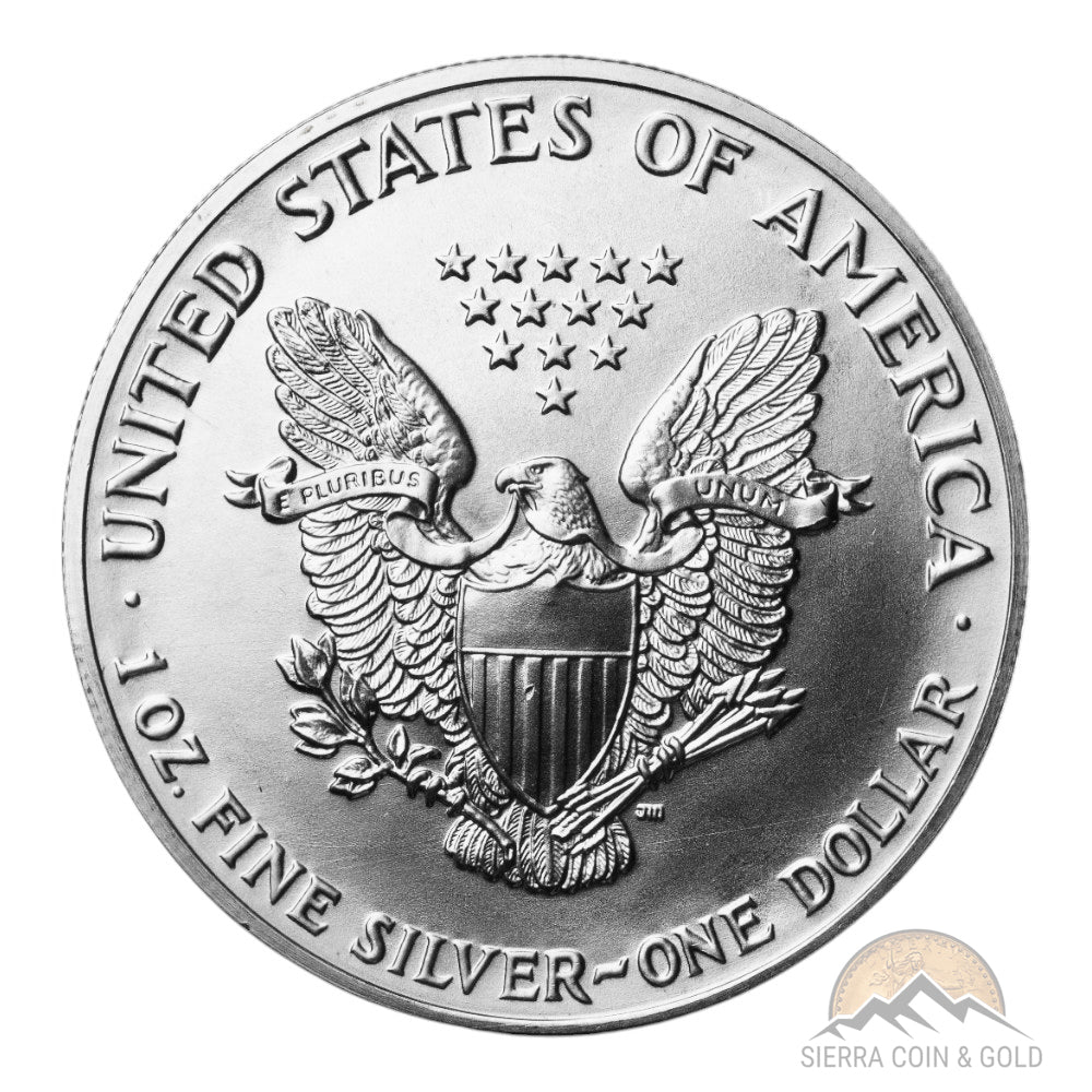 1989 1 oz American Silver Eagle BU Reverse