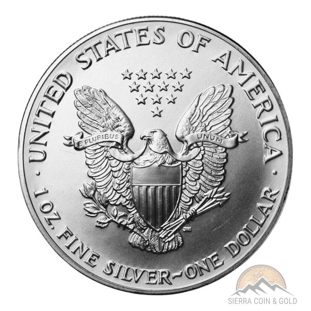 1990 1 oz American Silver Eagle BU Reverse