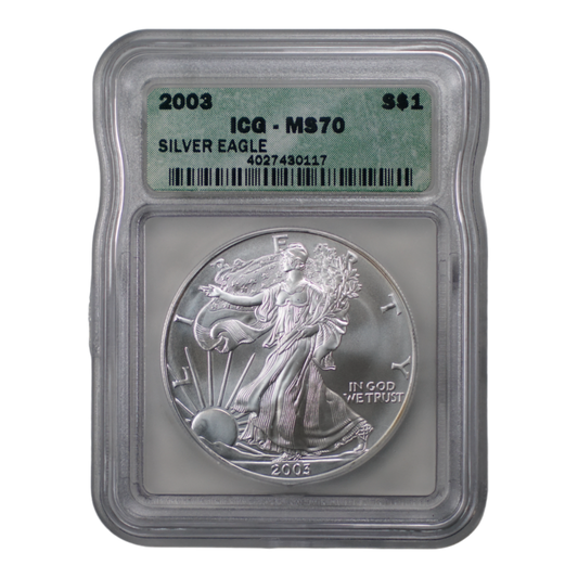 2003 1 oz Silver Eagle ICG MS70
