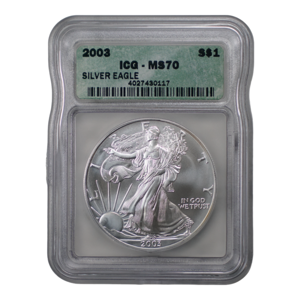 2003 1 oz Silver Eagle ICG MS70