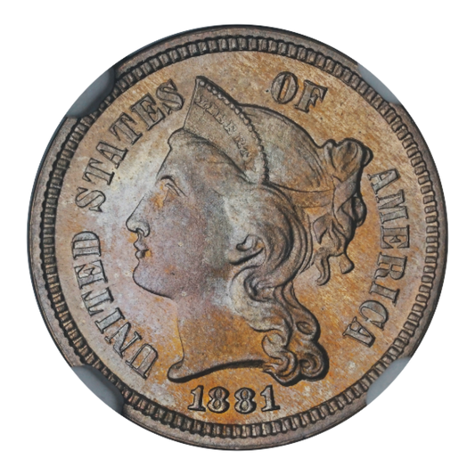 1881 Three Cent Nickel NGC PF67