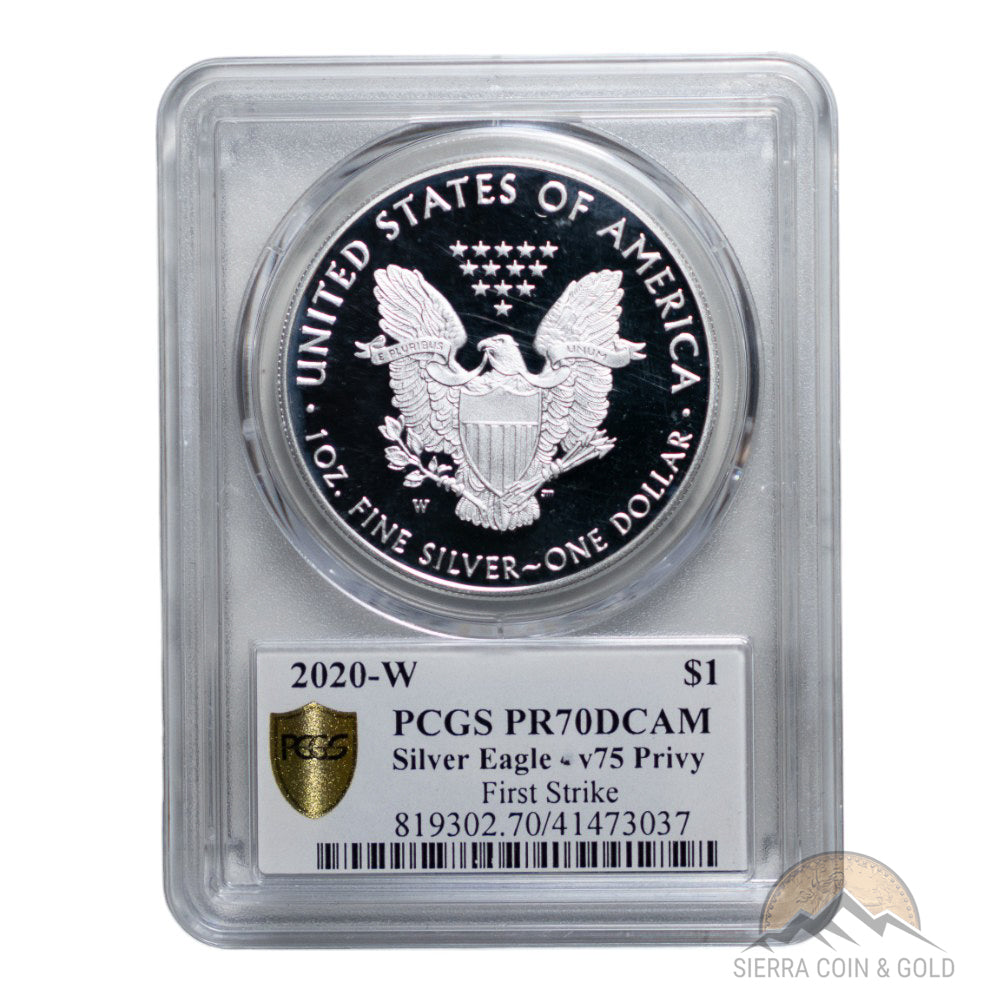 2020-W V75 Silver American Eagle - PCGS PR70 DCAM FS