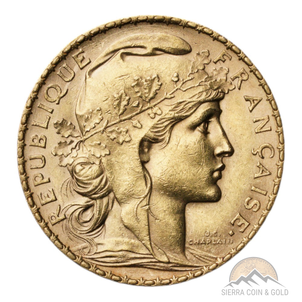 France Gold 20 Francs - Rooster Obverse