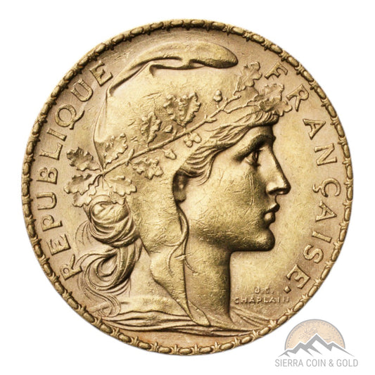 France Gold 20 Francs - Rooster Obverse