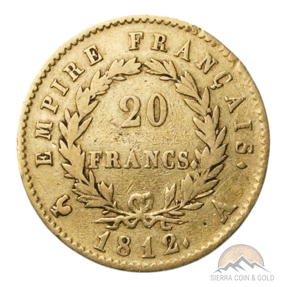 France Gold 20 Francs - Napoleon I - Reverse