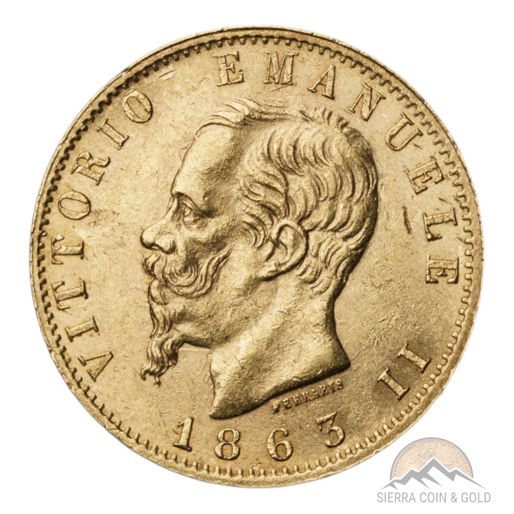 Italy 20 Lire Gold Coin Obverse