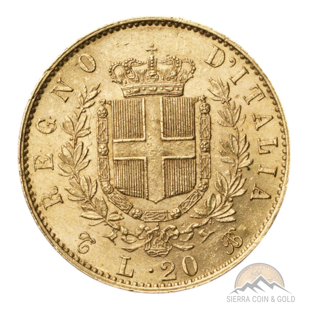 Italy 20 Lire Gold Coin Reverse