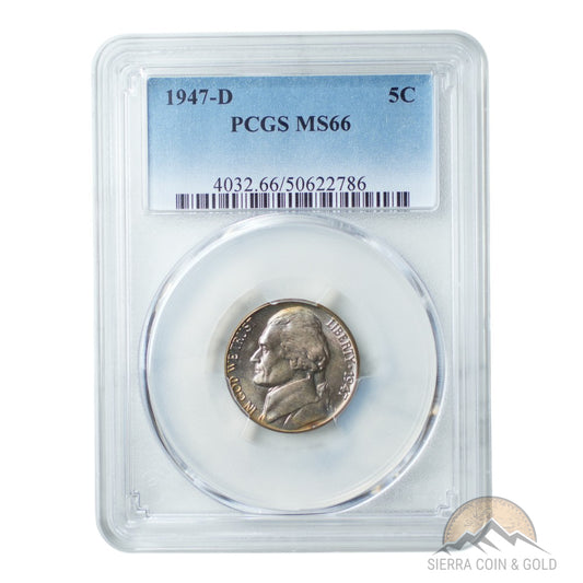 1947-D Jefferson Nickel PCGS MS66 Obverse