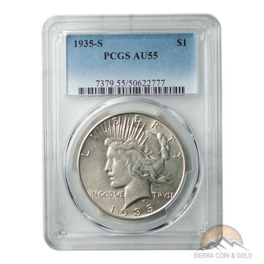 1935-S Peace Silver Dollar – PCGS AU55 Obverse