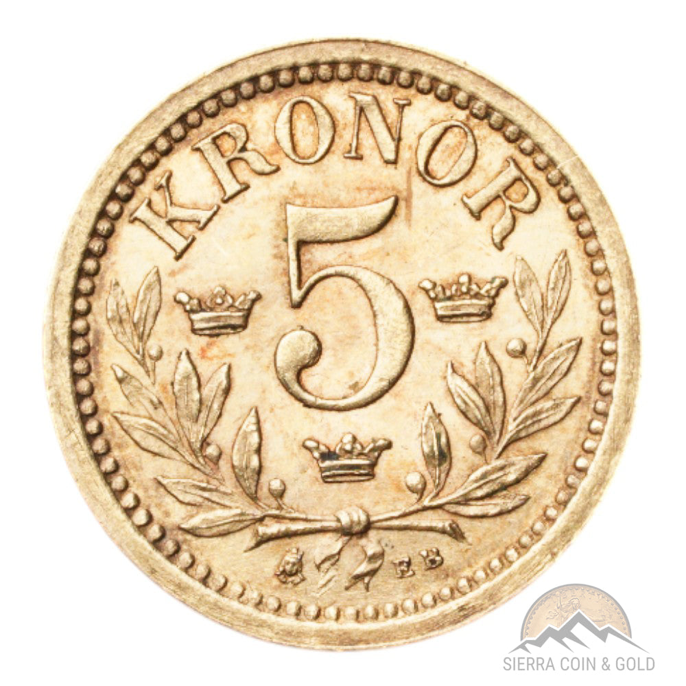 Sweden 5 Kronor Gold Coin Reverse